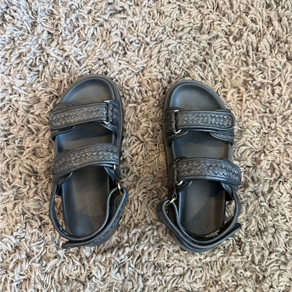 H&M Black Braided Platform Sandals